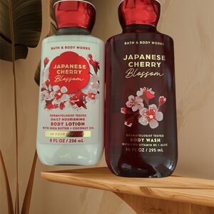 Bath & Body Works Japanese Cherry Blossom Body Wash and Lotion Set